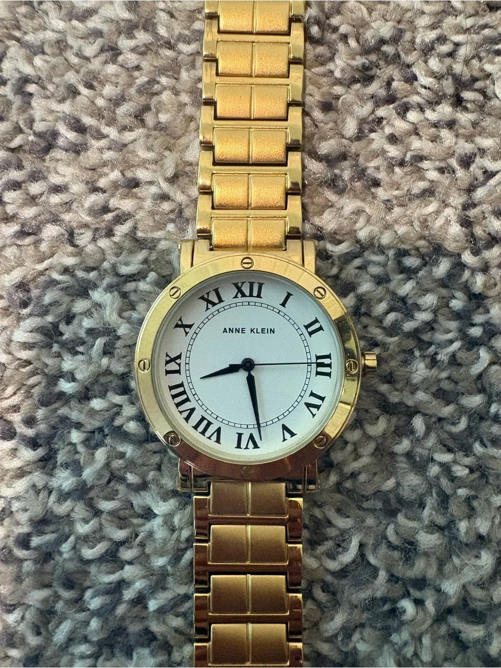 NWOT Anne Klein Women's Gold Tone Roman Numeral Watch